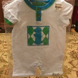 Mudpie initial baby Onesie Letter I New